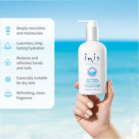 Inis the Energy of the Sea label detail highlighting ingredients and product origin