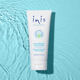 Pumice granules visible in scrub demonstrating Inis exfoliating effectiveness