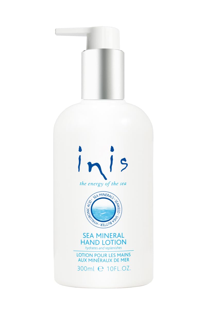 Inis the Energy of the Sea front pump bottle showing clean design and easy dispensing