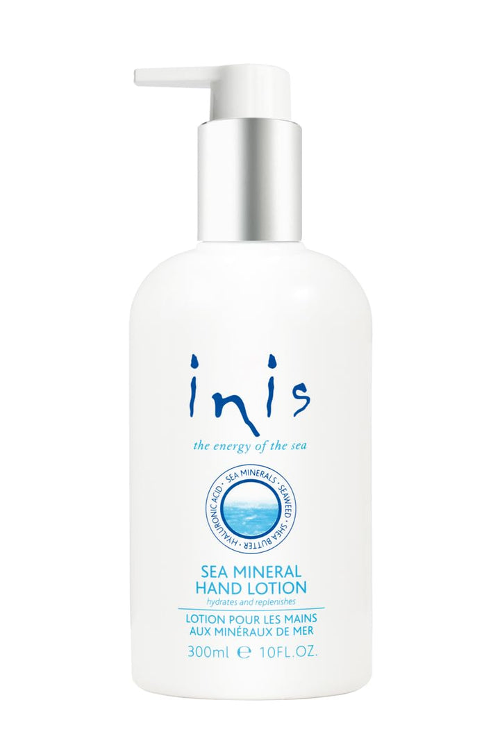Inis the Energy of the Sea front pump bottle showing clean design and easy dispensing