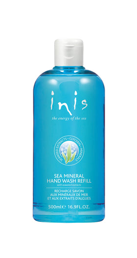 Inis Sea Mineral refill front label showing volume and scent benefits