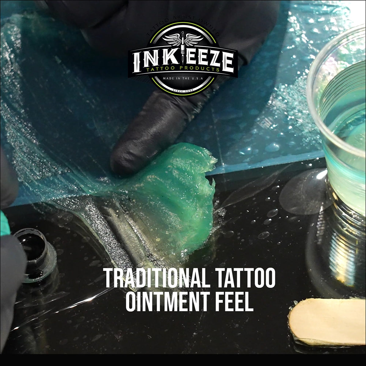 INK-EEZE close-up of ointment texture highlighting smooth, non-greasy formula