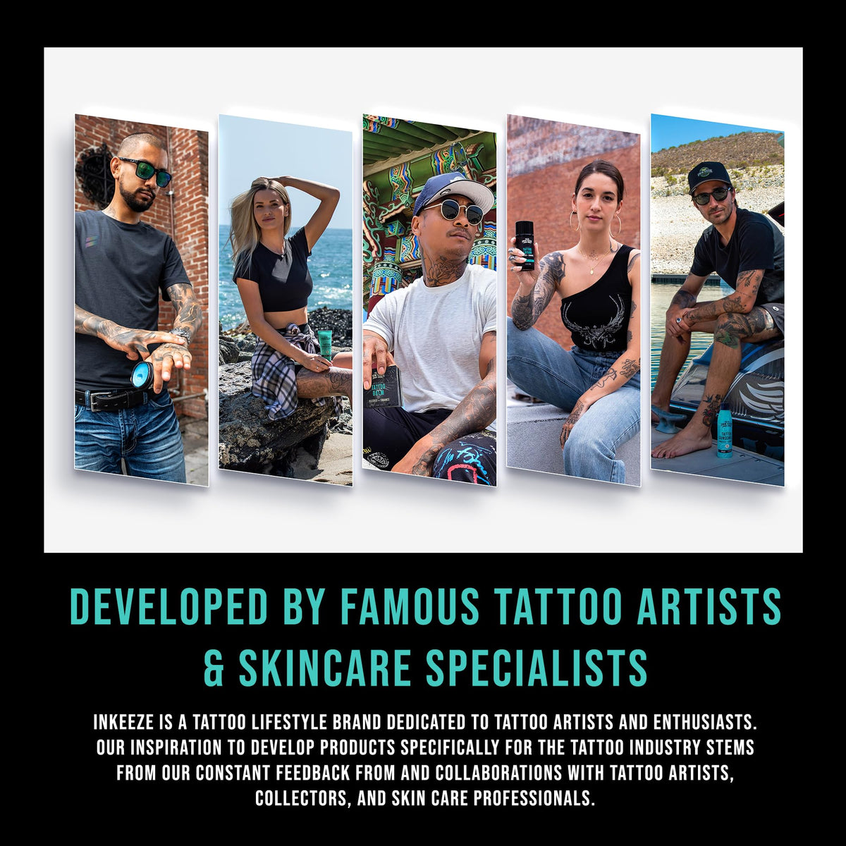 INK-EEZE on studio counter with tattoo gear showing professional-ready product