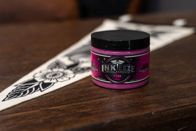 INK-EEZE on healed tattoo detail showing conditioned skin without heavy residue benefit
