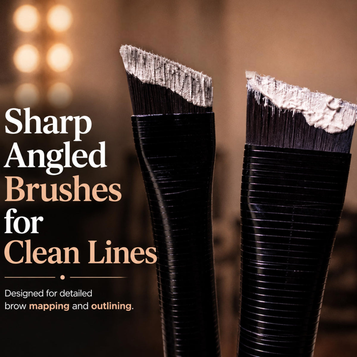 Ink Permanent angled brow brush bristles for even paste application and control