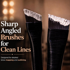 Ink Permanent angled brow brush bristles for even paste application and control