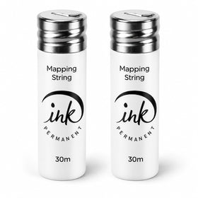 Ink Permanent glass bottles with two 100 ft pre-inked threads showing neat packaging and quick access