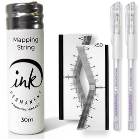 Ink Permanent front packaging showing complete eyebrow mapping kit for quick setup and organization