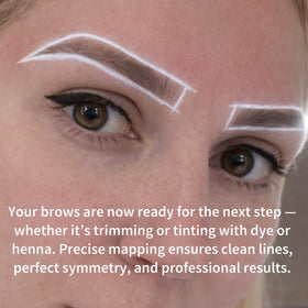 Ink Permanent kit on salon workstation showing ready-to-use tools for efficient brow mapping