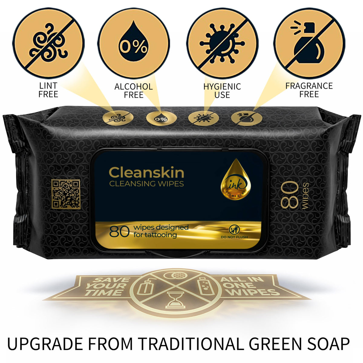 Ink Permanent wipe texture close-up showing lint-free fibers and absorbency benefits