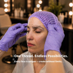 Ink Permanent thread in use across eyebrow, demonstrates clear mapping benefit