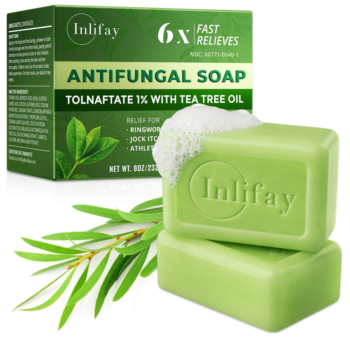 Inlifay front packaging showing antifungal bar and benefits