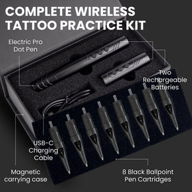 Inlumino Heart Ink batteries and USB-C cable for extended practice runtime