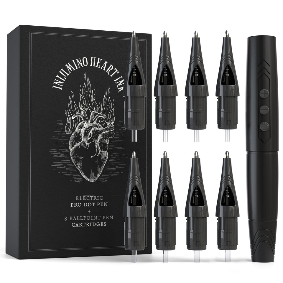 Inlumino Heart Ink pen front view showing ergonomic grip and professional balance