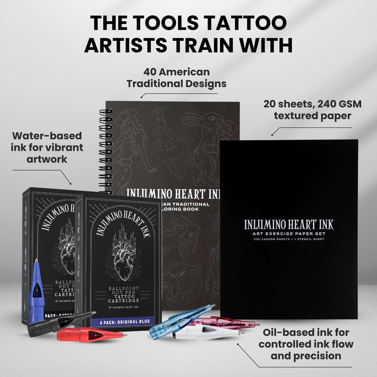 Inlumino Heart Ink studio lifestyle setup highlighting portable professional practice