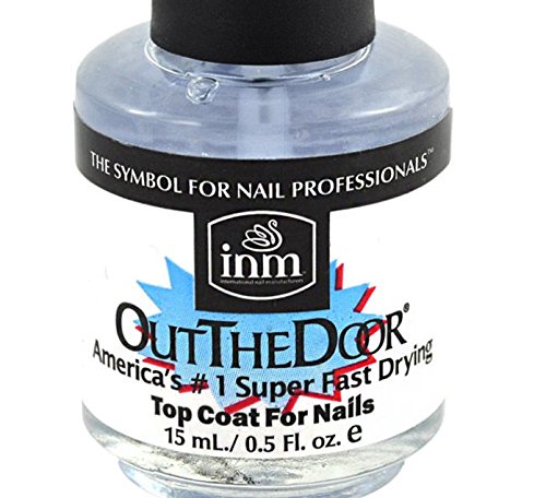 inm Out The Door brush and glossy finish close-up demonstrating smooth protective shine