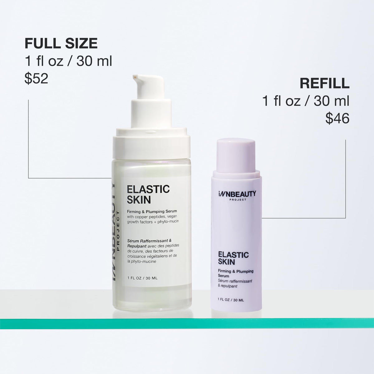 Innbeauty Project serum in reusable pump bottle being dispensed for precise application benefit