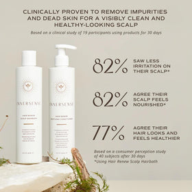 INNERSENSE applying Hairbath to scalp during shower for clearer scalp