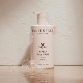 INNERSENSE Awaken ingredients display with avocado and herbs for nourishing benefits
