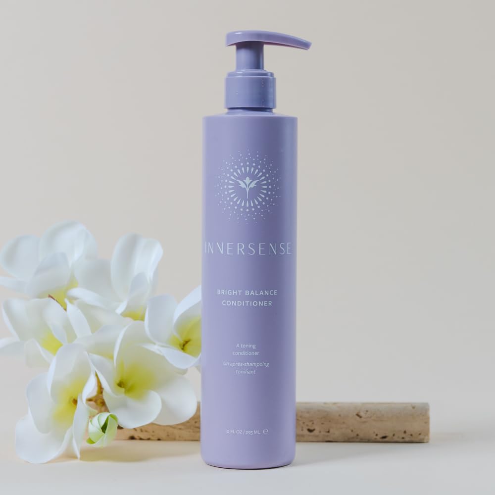 INNERSENSE bottle on bathroom shelf styled with plants conveying clean-beauty benefit