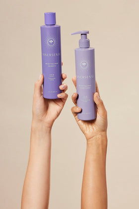 INNERSENSE ingredients flatlay with oils and plant extracts for nourishment