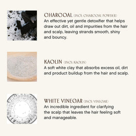 INNERSENSE close-up of activated charcoal ingredient highlighting impurity removal