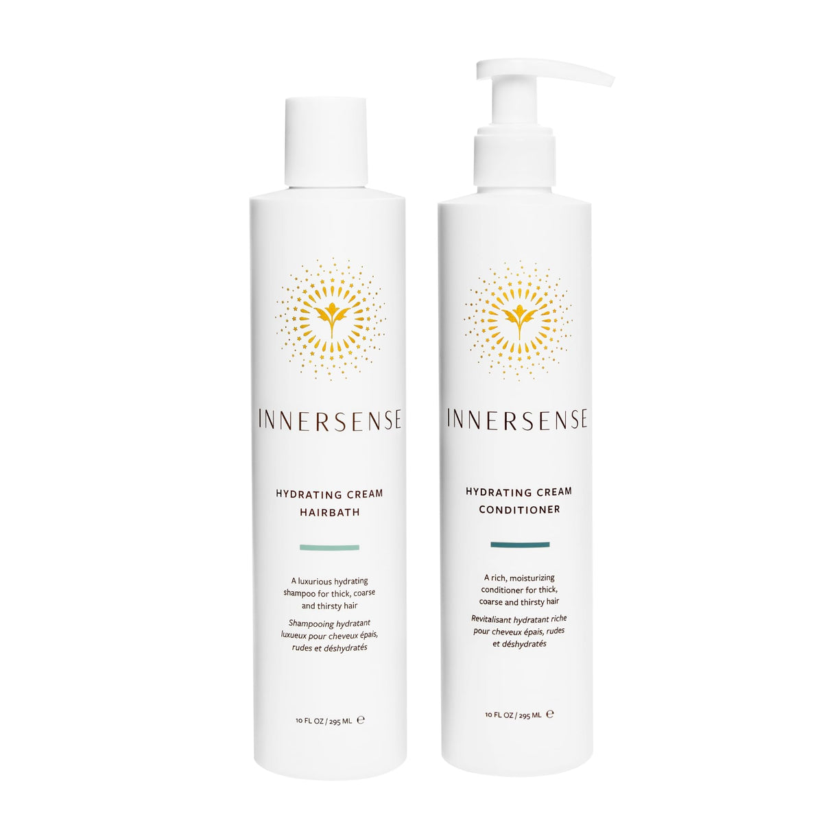 INNERSENSE duo front packaging showing clean organic haircare and benefits
