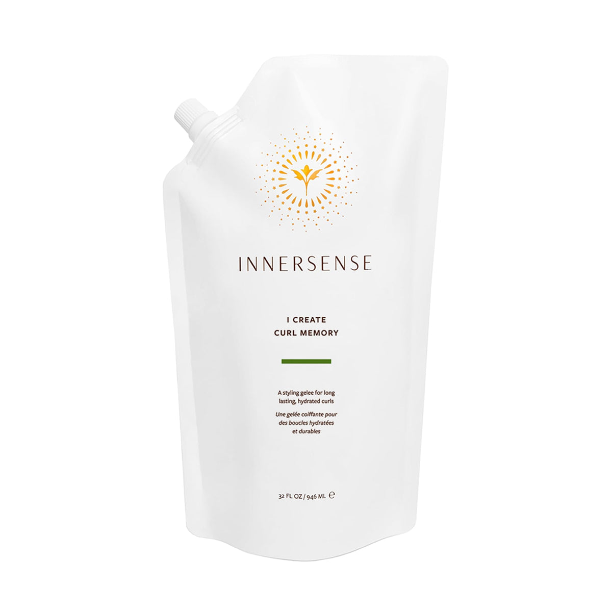 INNERSENSE refill pouch front view showing brand and product for easy recognition and eco benefit