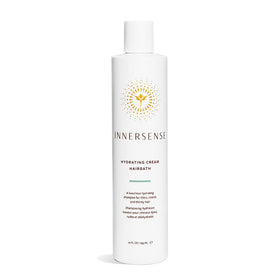 INNERSENSE front packaging of Hydrating Hairbath showing label and bottle for clean beauty
