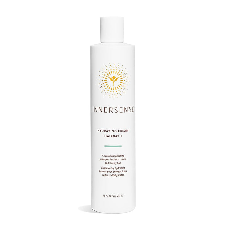 INNERSENSE front packaging of Hydrating Hairbath showing label and bottle for clean beauty