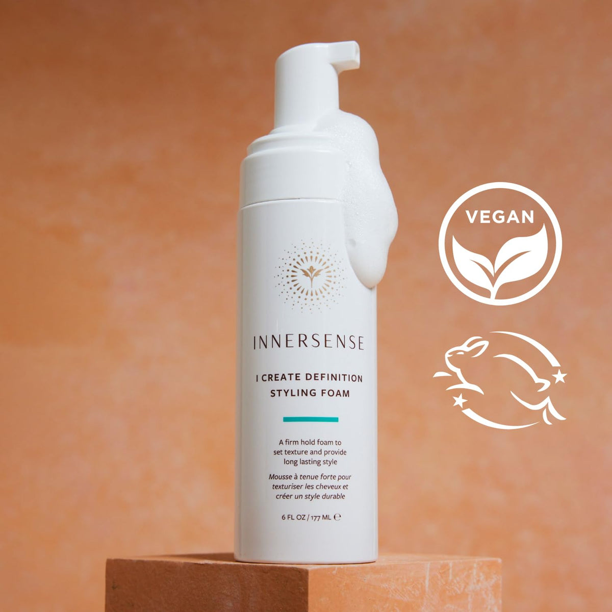 INNERSENSE foam dispensed from pump highlighting easy application