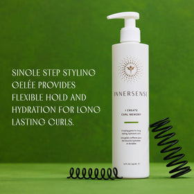 INNERSENSE applied to damp curls demonstrating elongation and defined shaping