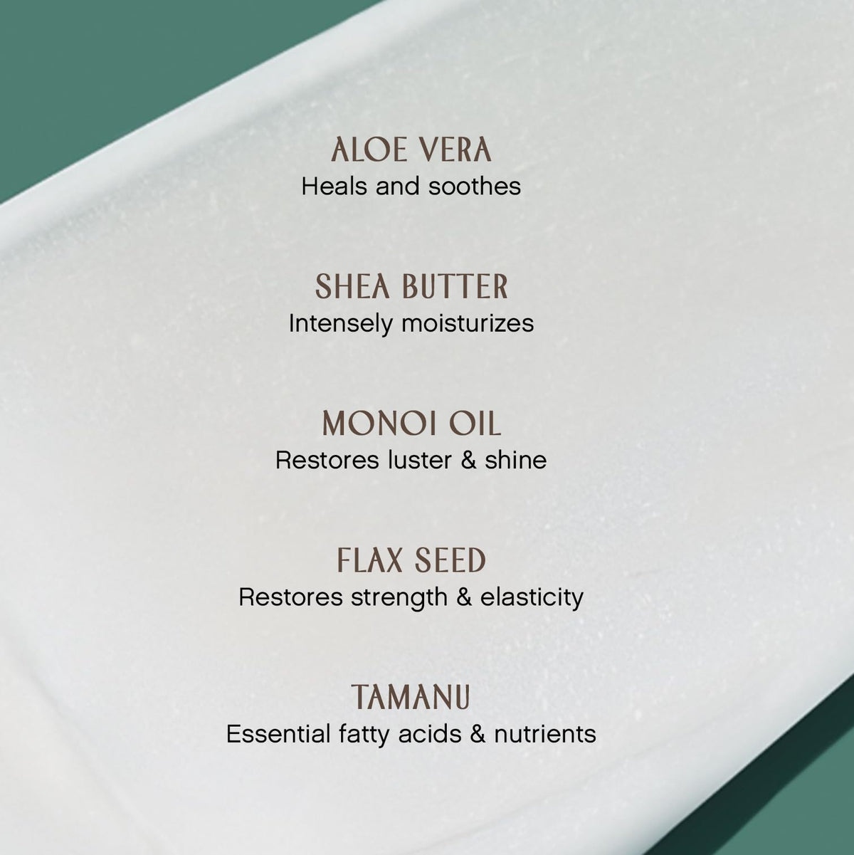 INNERSENSE botanical ingredient display highlighting organic sourcing and nourishing benefit