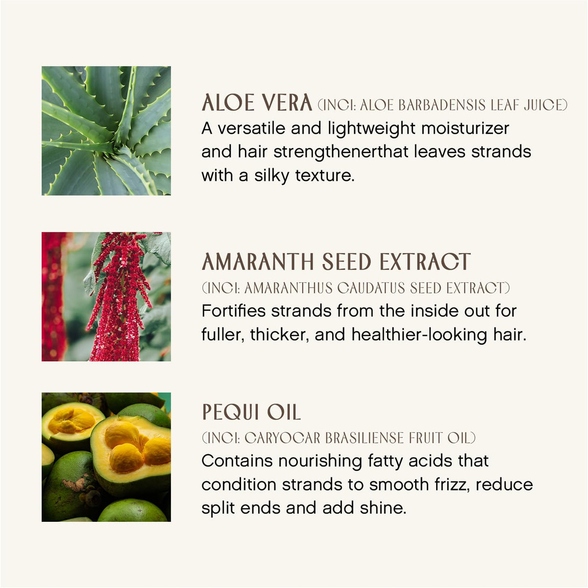 INNERSENSE label with amaranth pequi and aloe ingredients listed