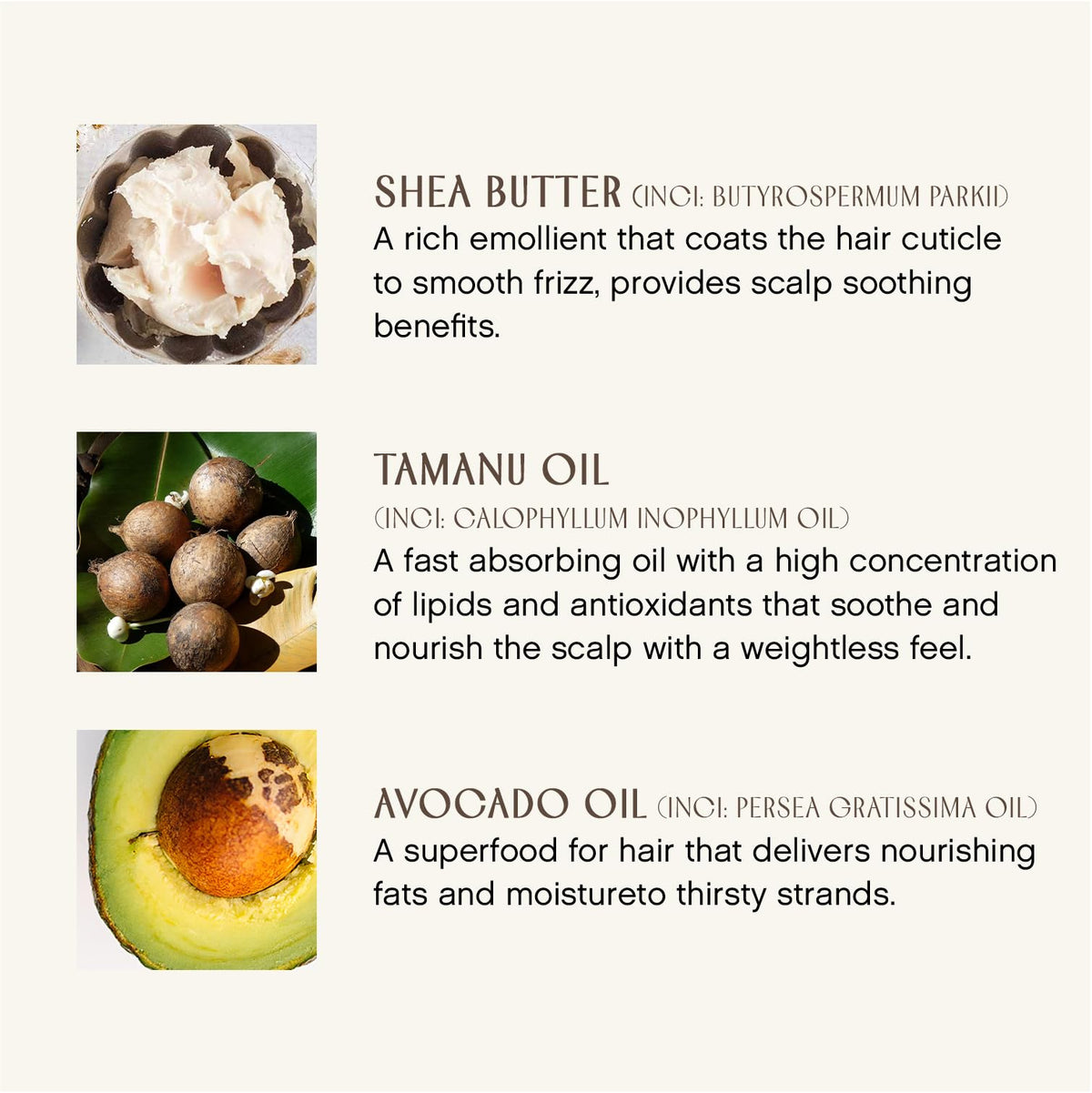 INNERSENSE display of shea and avocado botanicals highlighting organic nourishing ingredients