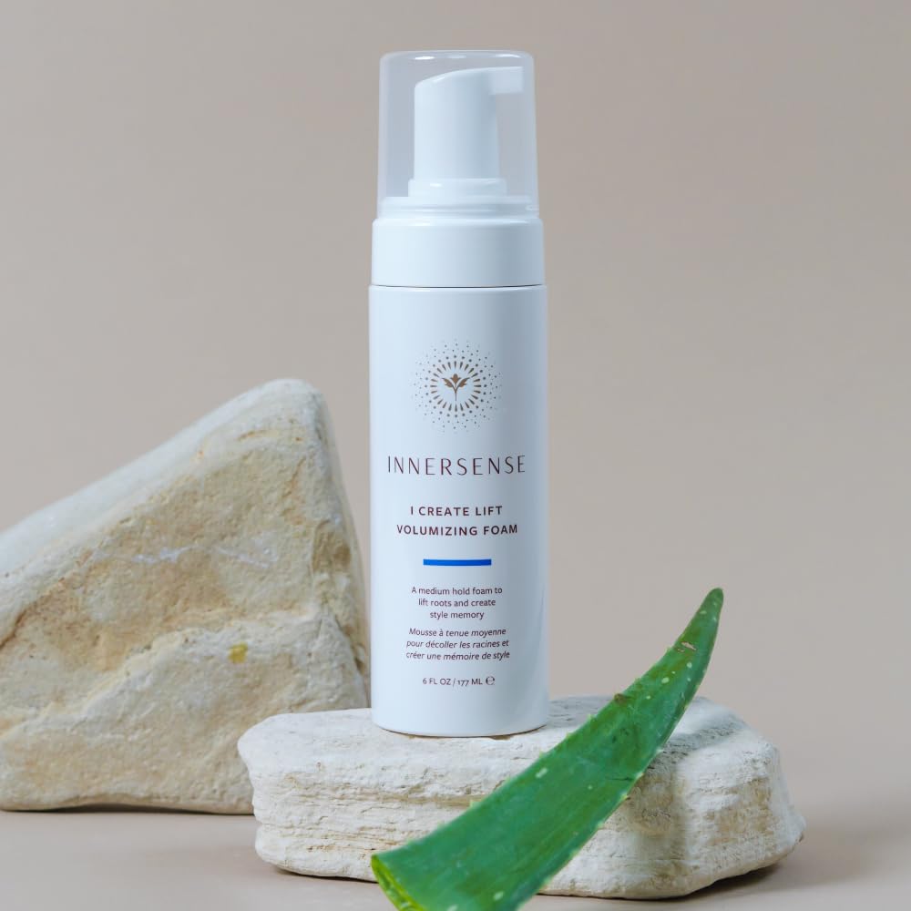 INNERSENSE model with air-dried hair showing natural volume and defined texture
