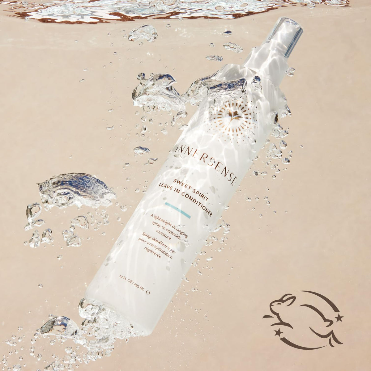 INNERSENSE sprayer action misting hair to provide lightweight detangling