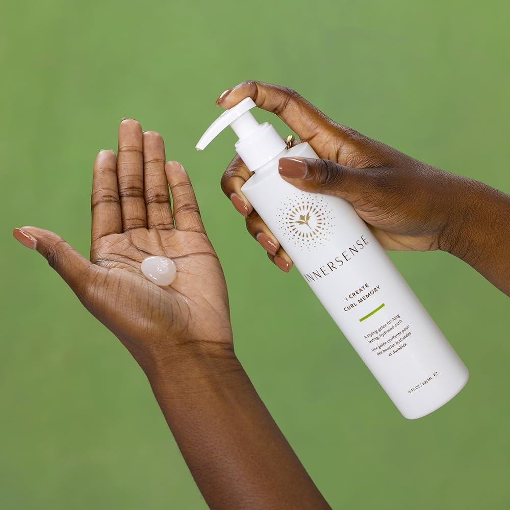 INNERSENSE 32 oz pouch in hand for scale showing generous volume ideal for frequent stylers