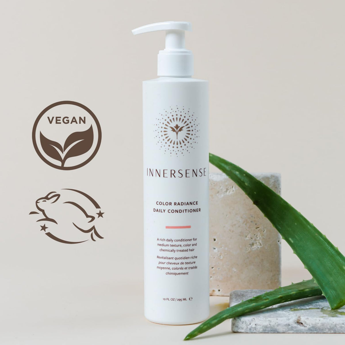 INNERSENSE creamy conditioner texture on hand showing slip and hydration benefit