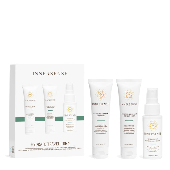 INNERSENSE travel trio front packaging showing compact bottles and benefits