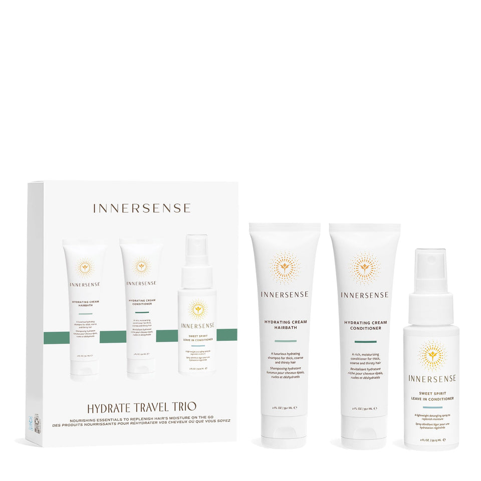 INNERSENSE travel trio front packaging showing compact bottles and benefits