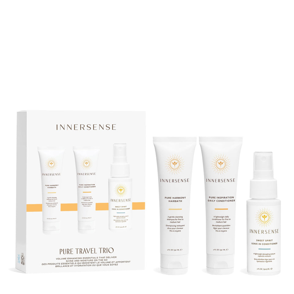 INNERSENSE trio front packaging showing clean beauty branding and travel sizes