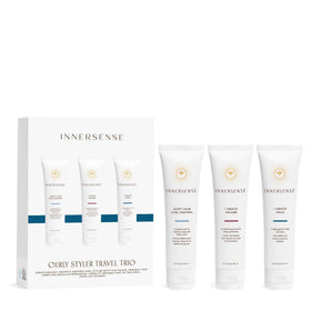INNERSENSE trio front packaging shows three travel-size stylers and travel convenience