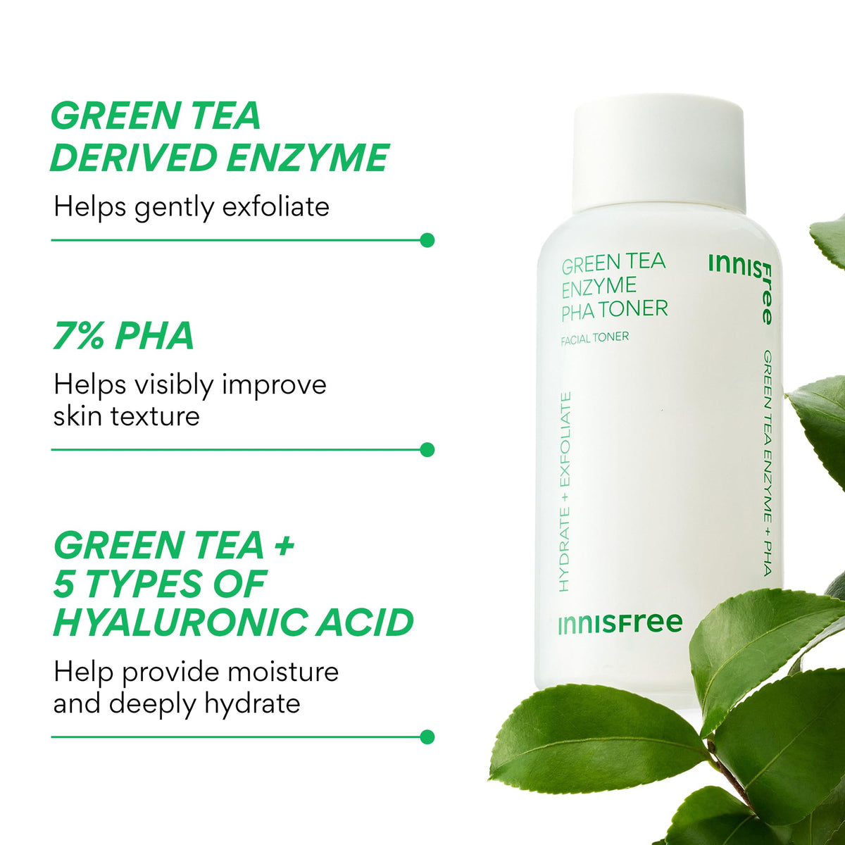 innisfree toner poured into hands, demonstrates easy application and quick absorption