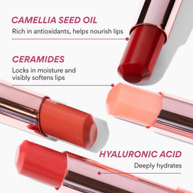 innisfree balm applied on lips demonstrating natural pink tint and shine