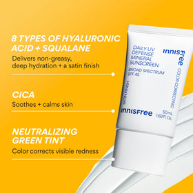 innisfree side-by-side before and after redness neutralization result