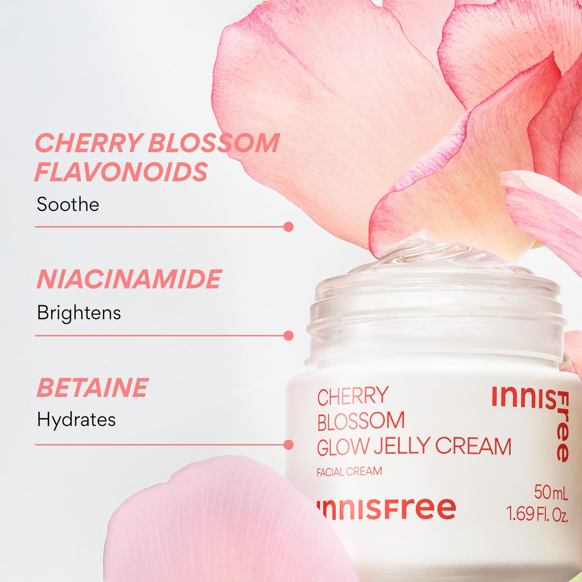 innisfree applying jelly cream to cheek for instant dewy glow