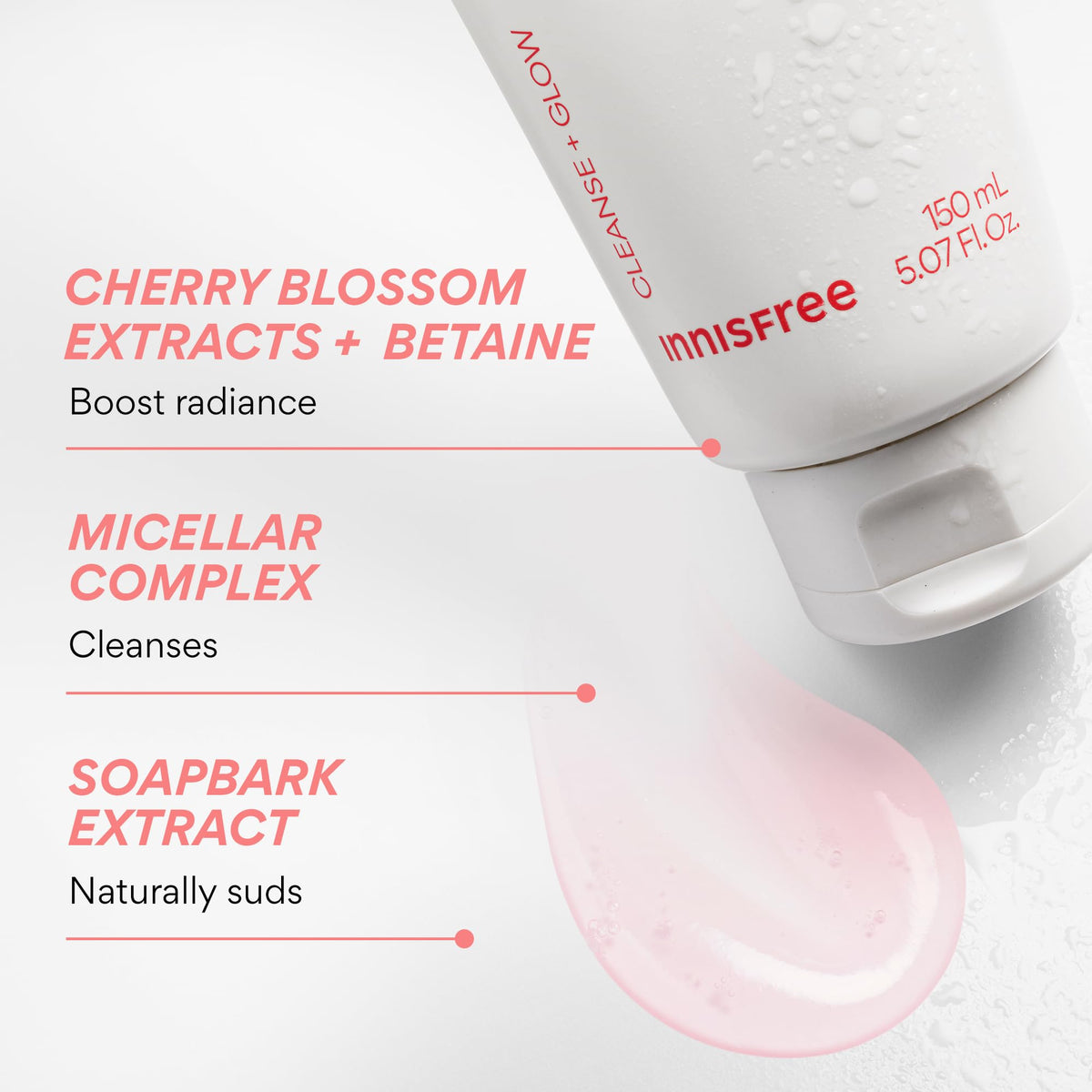 innisfree hand dispensing cleanser demonstrating easy application and control