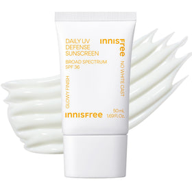 innisfree front packaging showing compact sunscreen bottle and brand benefits