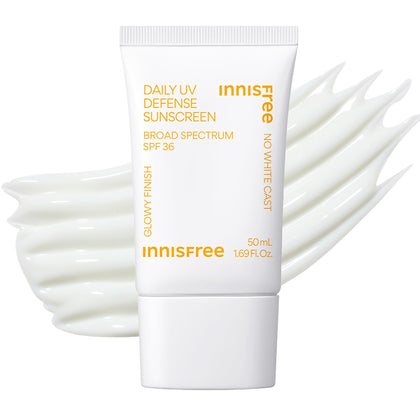 innisfree front packaging showing compact sunscreen bottle and brand benefits